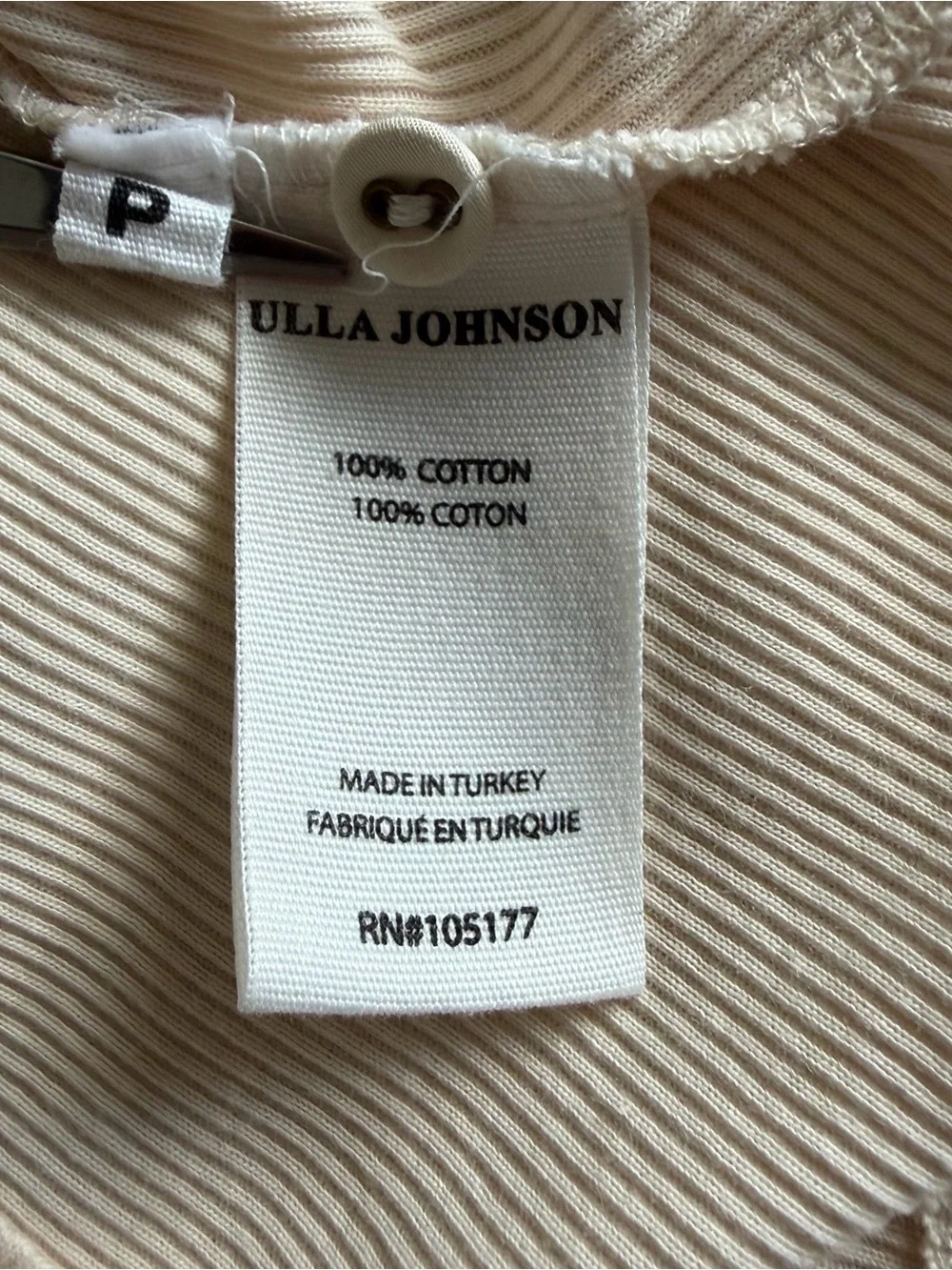 Ulla Johnson Flynn Top Mojave XS Puff Sleeve Ribbed Jersey Designer Feminine